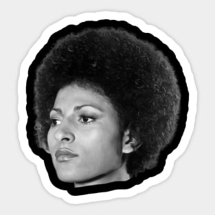 Pam Grier, Black Queen, Retro Black Film Actress Sticker